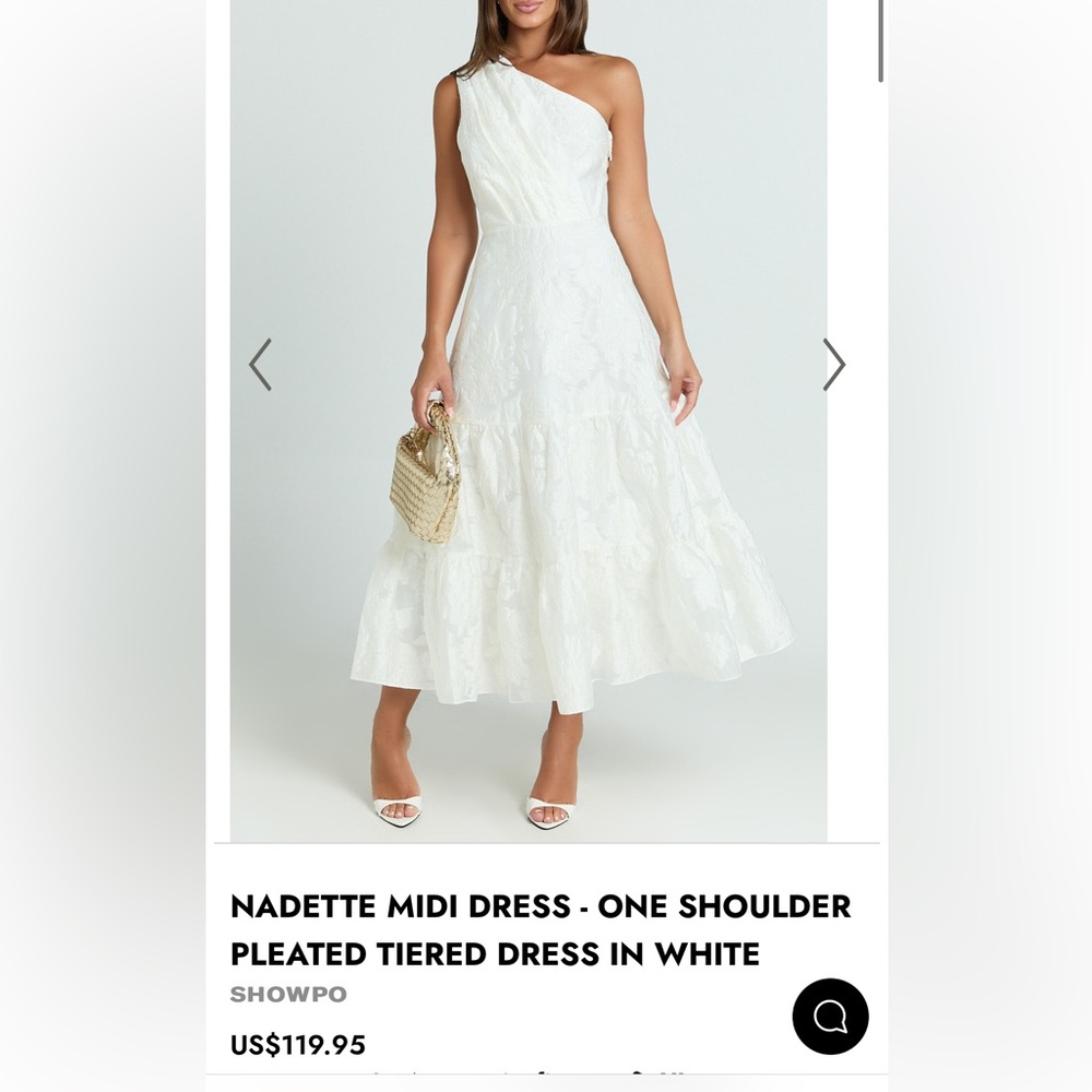 Showpo White One Shoulder Midi Dress